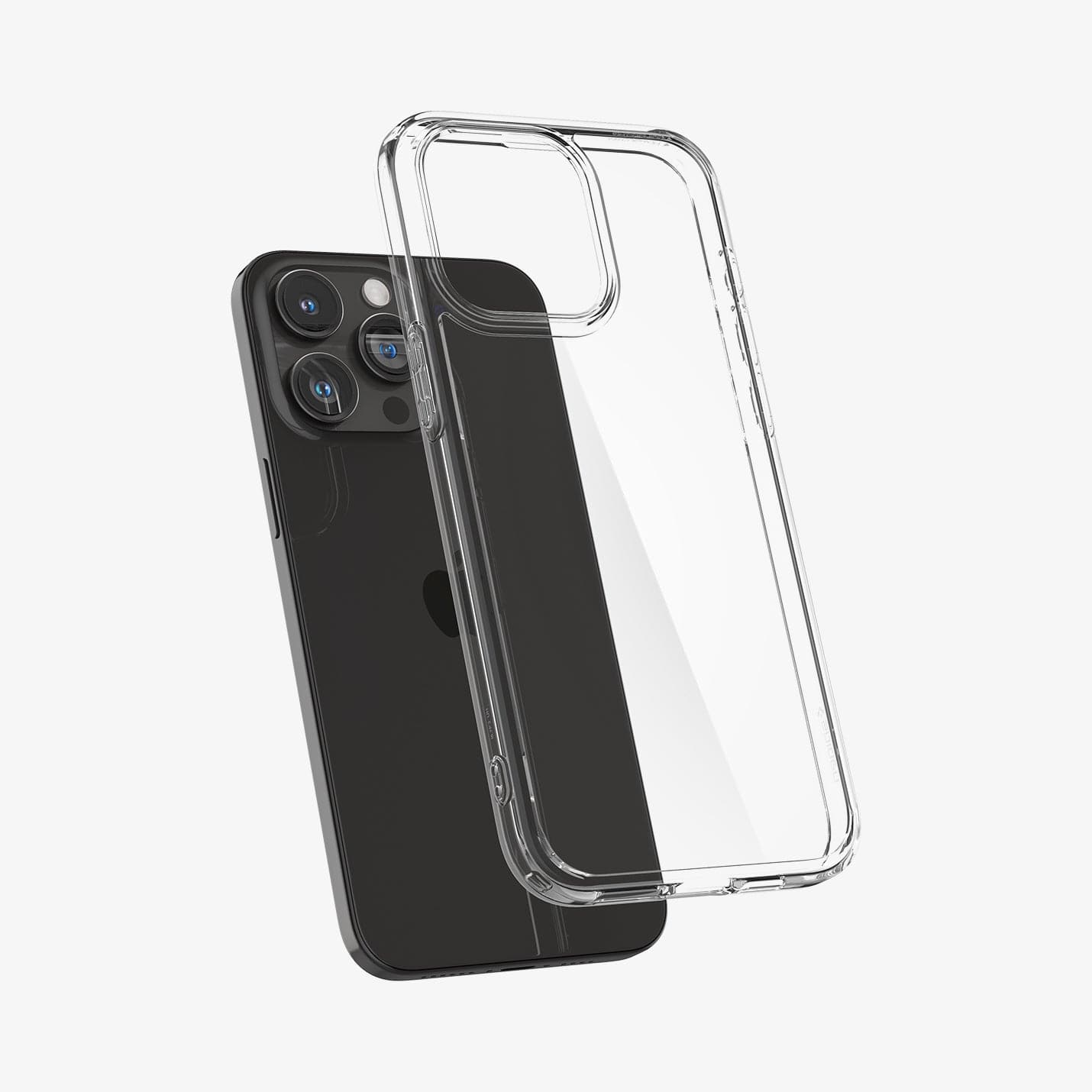 ACS07209 - iPhone 15 Series Ultra Hybrid Case in Natural Titanium showing the back 