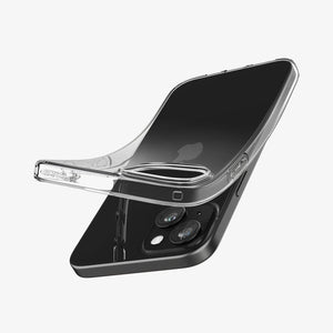ACS06557 - iPhone 15 Pro Max Case Liquid Crystal in crystal clear showing the back