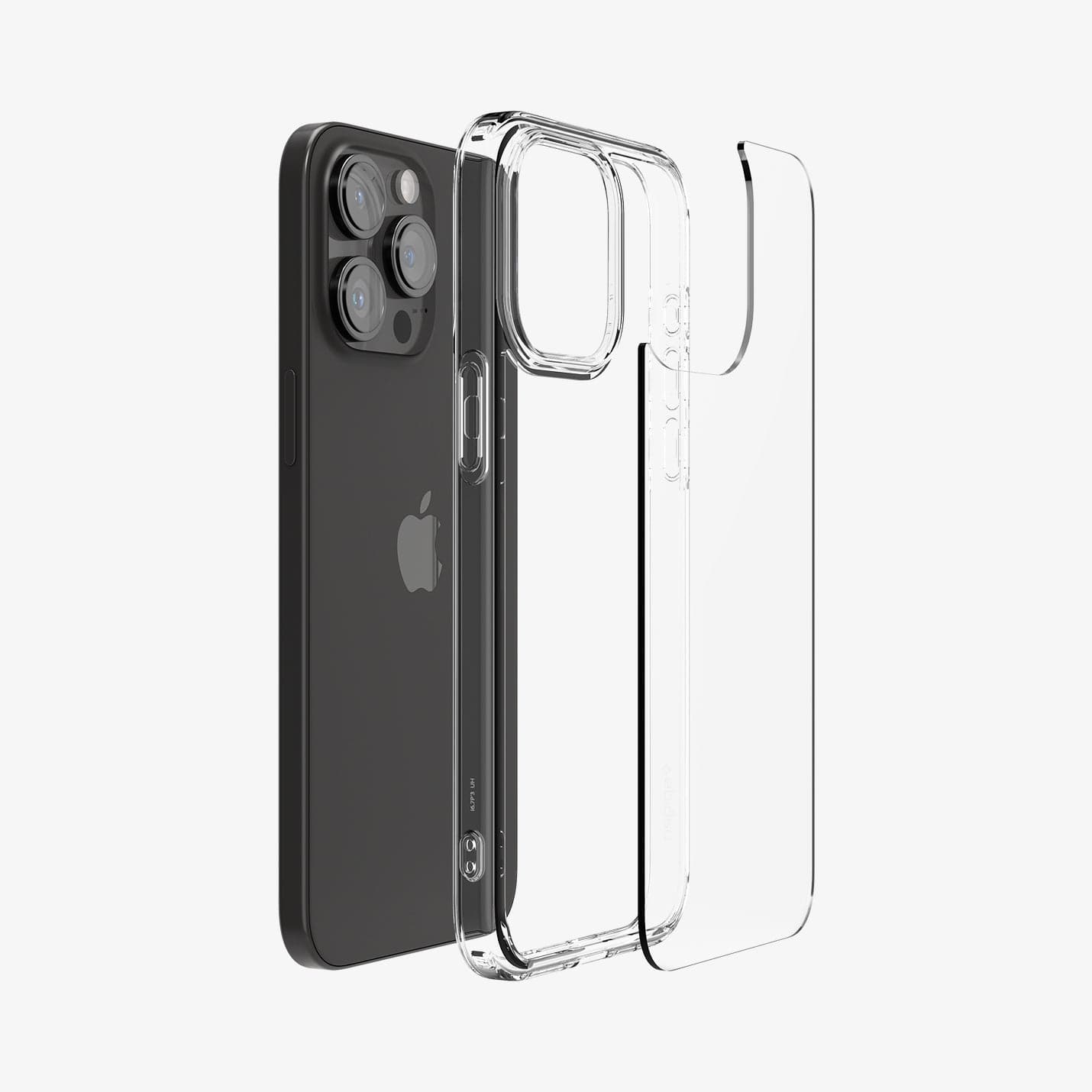 ACS07209 - iPhone 15 Series Ultra Hybrid Case in Natural Titanium showing the back 