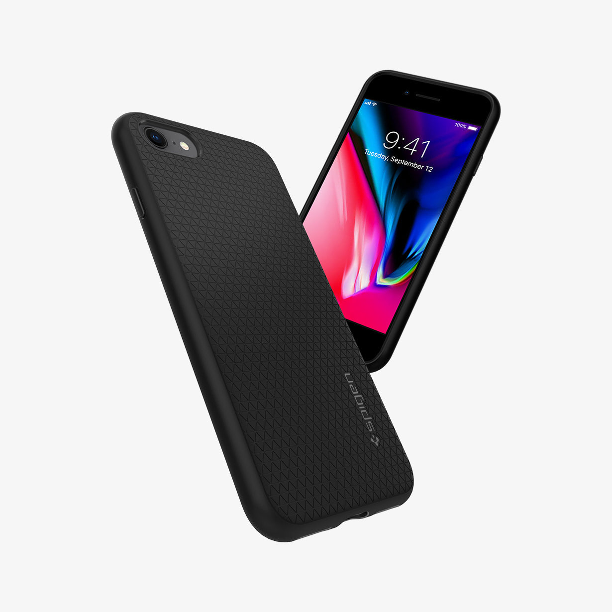 042CS20511 - iPhone SE Liquid Air case in black showing the back