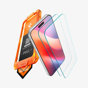 Spigen iPhone 18 Pro / 17 Pro Screen Protector – GLAS.tR AlignMaster S (2 Pack) — Clear clear glass and alignment tray