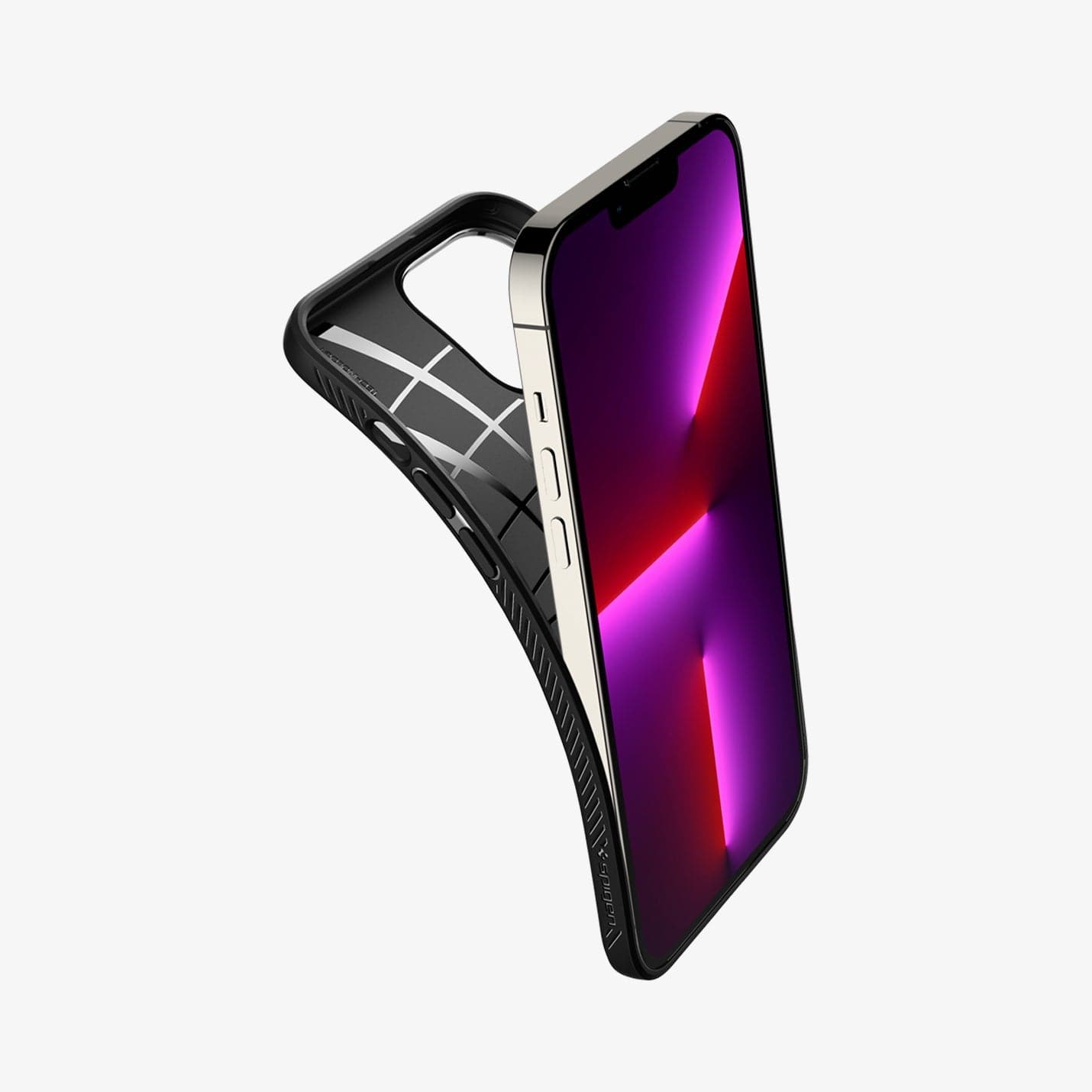 ACS03201 - iPhone 13 Pro Max Case Liquid Air in matte black showing the back