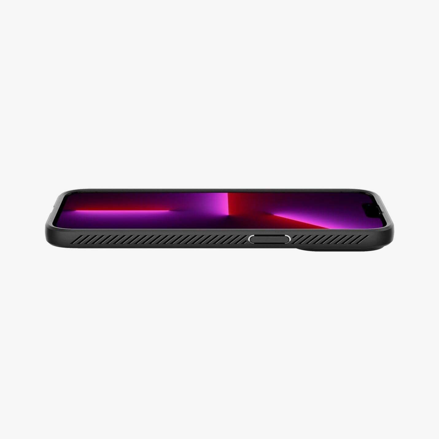 ACS03258 - iPhone 13 Pro Case Liquid Air in matte black showing the front and side