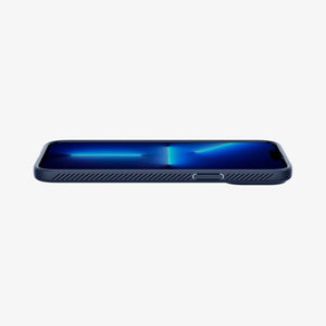 ACS03202 - iPhone 13 Pro Max Case Liquid Air in navy blue showing the front and side