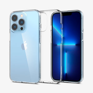 ACS03197 - iPhone 13 Pro Max Case Liquid Crystal in crystal clear showing the back