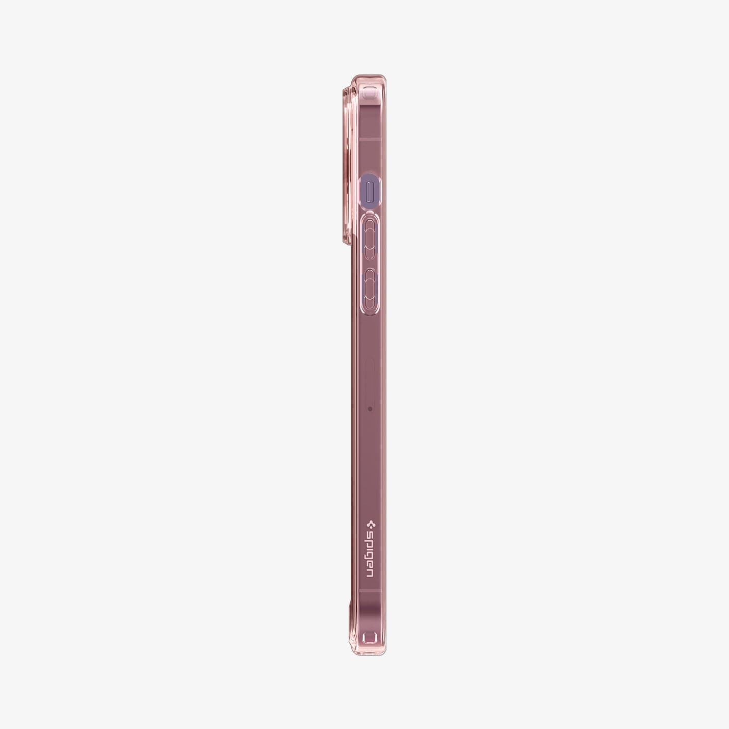 Spigen iPhone 14 Pro Max Case – Ultra Hybrid in Rose Crystal – volume-button side profile