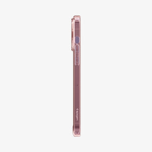 Spigen iPhone 14 Pro Max Case – Ultra Hybrid in Rose Crystal – volume-button side profile