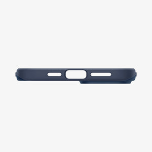 Spigen iPhone 14 / iPhone 13 Case – Thin Fit in Navy Blue – charging-port and speaker cutouts