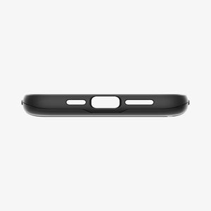 Spigen iPhone 14 Plus Case – Slim Armor CS in Black – charging-port and speaker cutouts