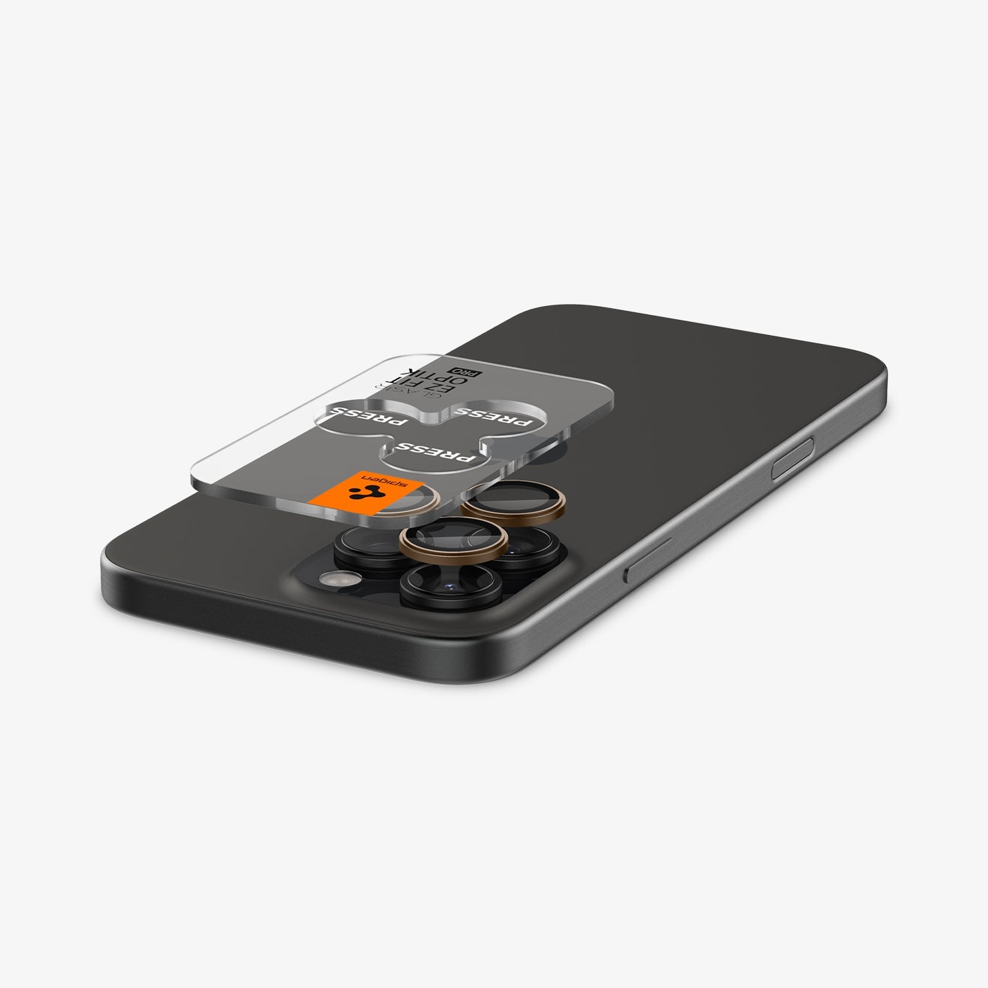 Spigen iPhone 16 Pro Max / 16 Pro Lens Protector – Optik Pro EZ Fit – Desert Titanium product image 4