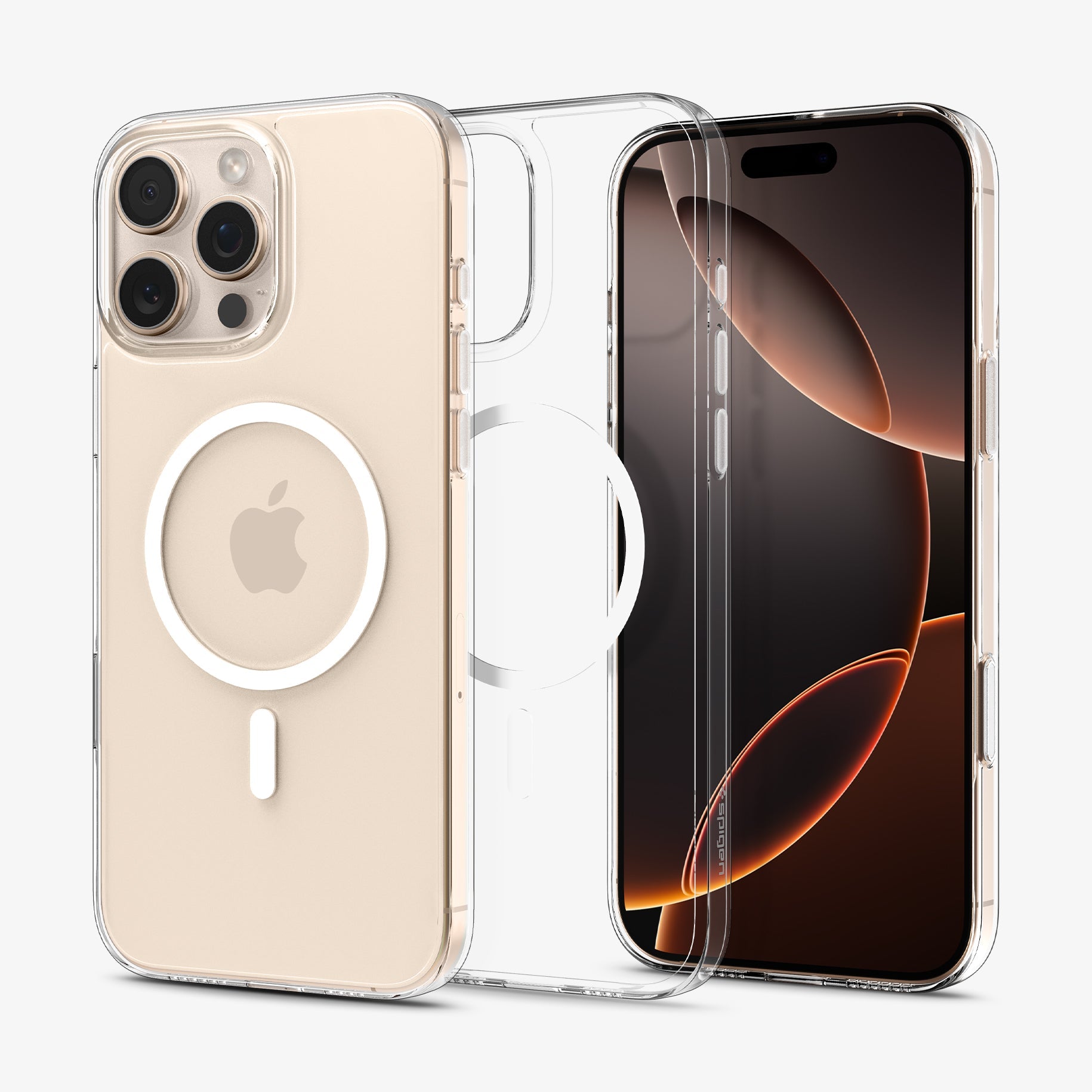Clear White Thin Fit T MagFit case exterior and interior