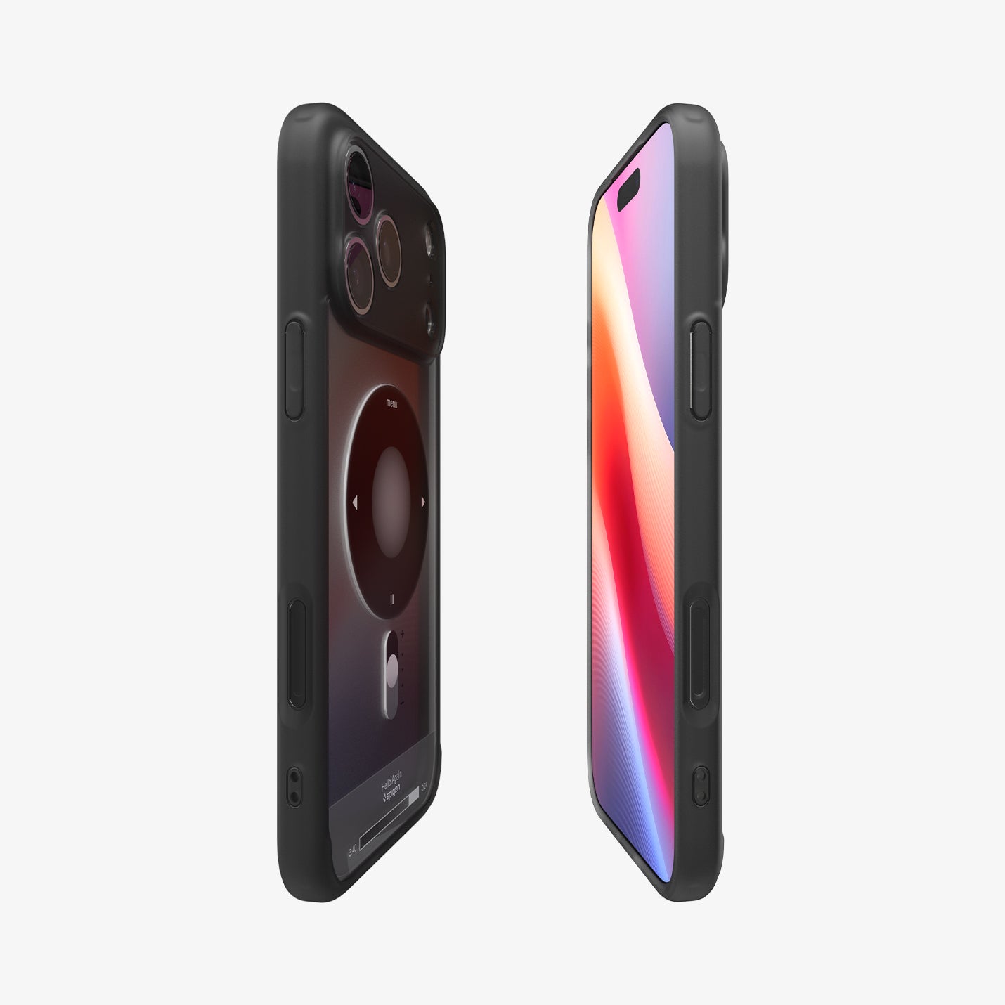ACS10076 - iPhone 17 Pro Case Ultra Hybrid Classic (MagFit) in Classic Black showing the partial front, partial back and sides