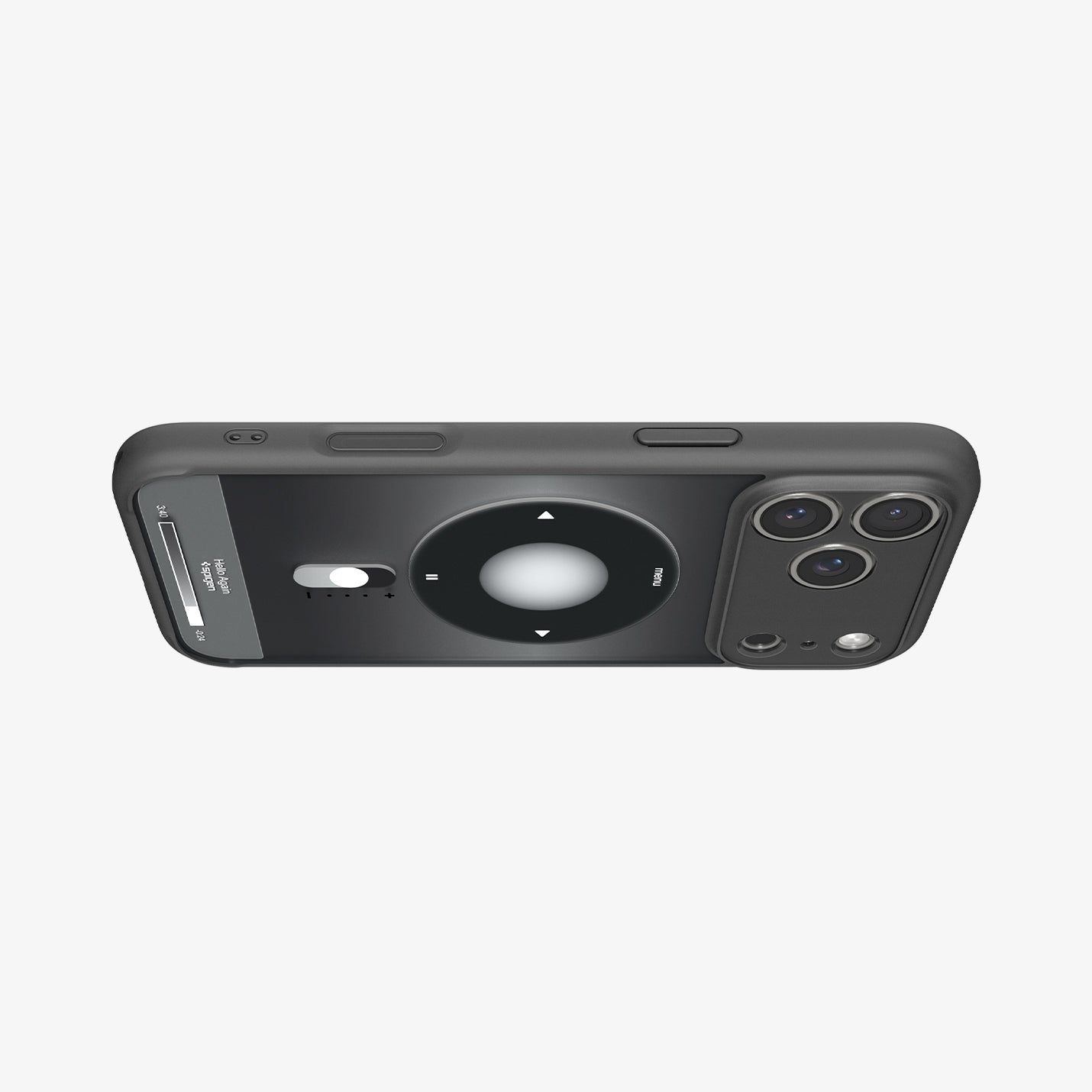 ACS10076 - iPhone 17 Pro Case Ultra Hybrid Classic (MagFit) in Classic Black showing the back and side in landscape orientation