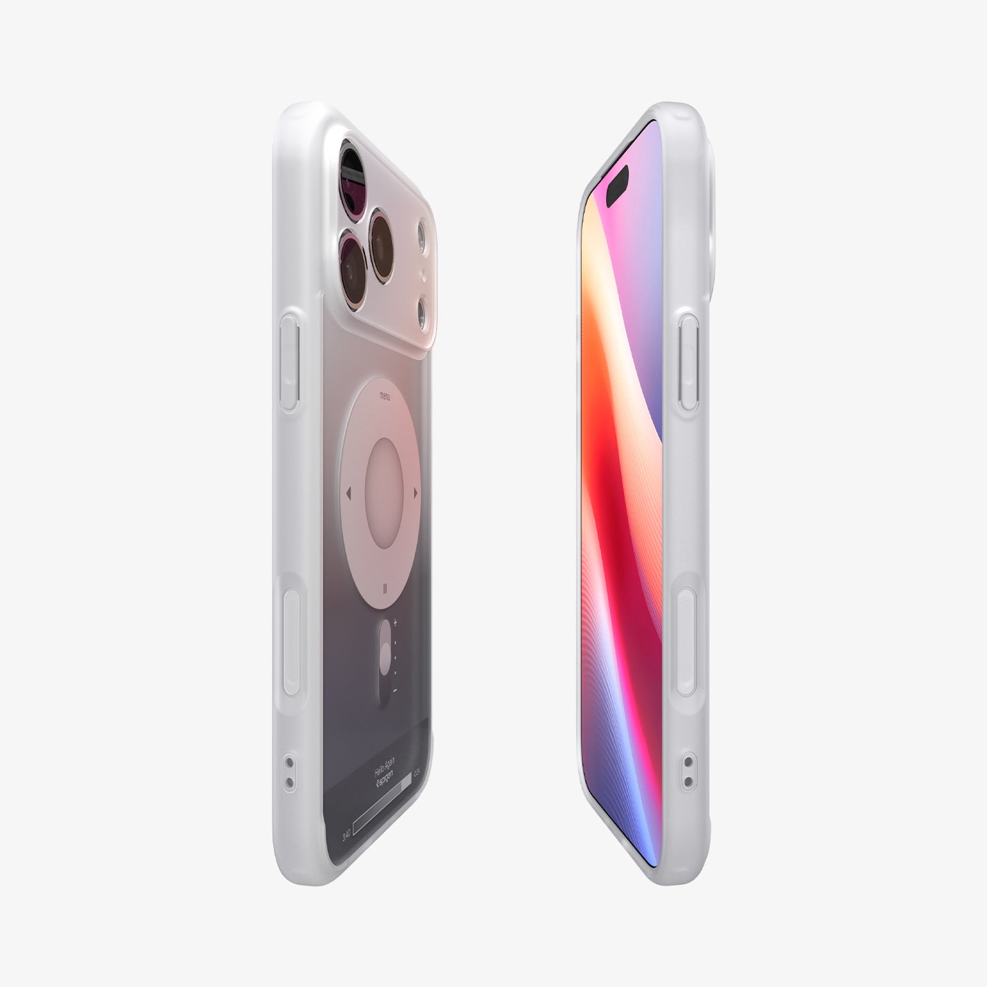 ACS10075 - iPhone 17 Pro Case Ultra Hybrid Classic (MagFit) in Classic Silver showing the partial front, partial back and sides