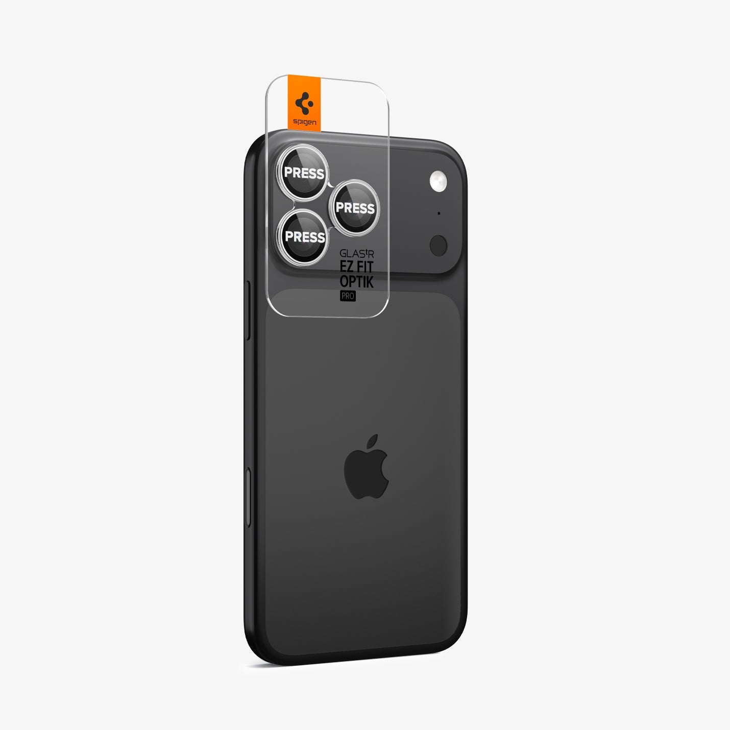 Spigen iPhone 17 Pro Max / 17 Pro Lens Protector – Optik Pro EZ Fit - Silver - silver protectors installed on device