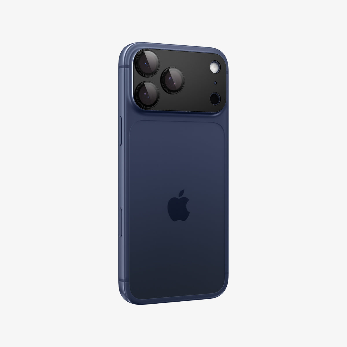 Spigen iPhone 17 Pro Lens Protector – GLAS.tR EZ Fit Optik Pro XL [1 Pack] - Black - back and partial side view