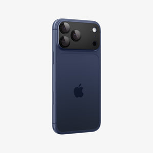 Spigen iPhone 17 Pro Lens Protector – GLAS.tR EZ Fit Optik Pro XL [1 Pack] - Black - back and partial side view
