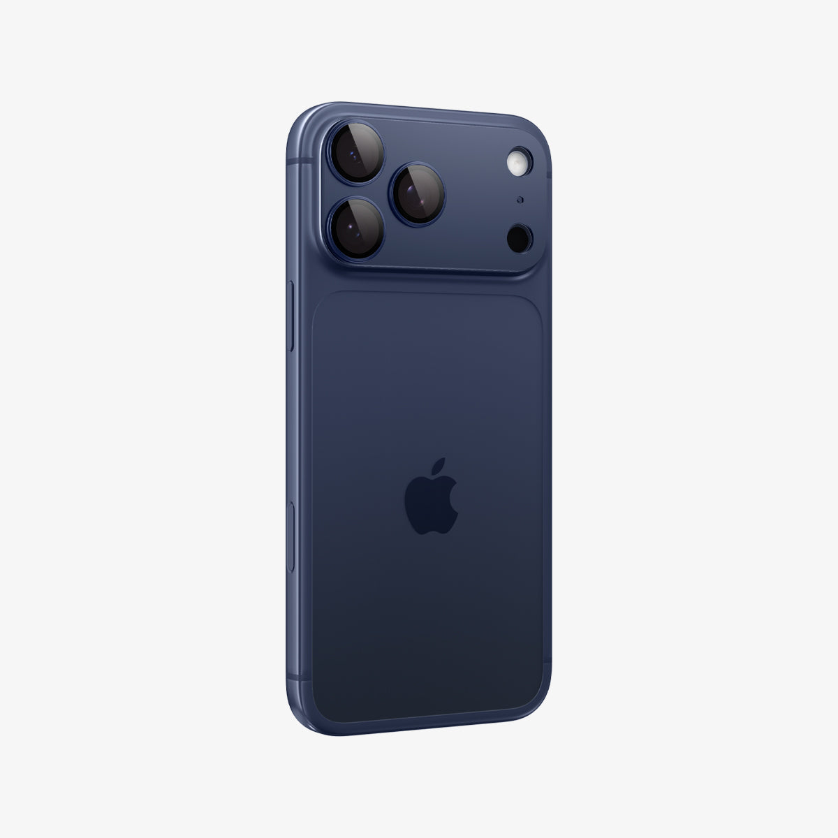 Spigen iPhone 17 Pro Lens Protector – GLAS.tR EZ Fit Optik Pro XL [1 Pack] - Blue - back and partial side view