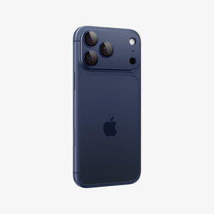 Spigen iPhone 17 Pro Lens Protector – GLAS.tR EZ Fit Optik Pro XL [1 Pack] - Blue - back and partial side view