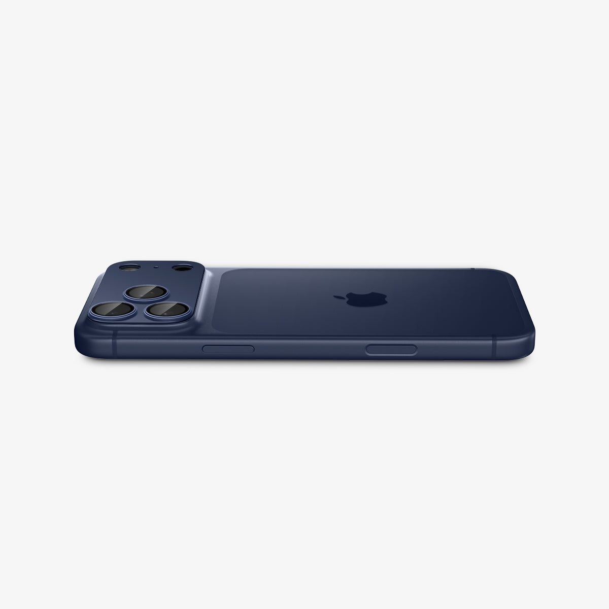 Spigen iPhone 17 Pro Lens Protector – GLAS.tR EZ Fit Optik Pro XL [1 Pack] - Blue - angled back and side view