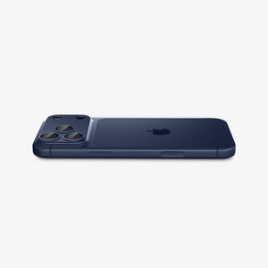 Spigen iPhone 17 Pro Lens Protector – GLAS.tR EZ Fit Optik Pro XL [1 Pack] - Blue - angled back and side view