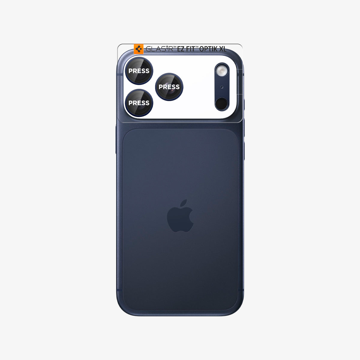 Spigen iPhone 17 Pro Lens Protector – GLAS.tR EZ Fit Optik Pro XL [1 Pack] - Blue - lens protector in front of the camera