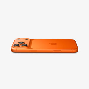 Spigen iPhone 17 Pro Lens Protector – GLAS.tR EZ Fit Optik Pro XL [1 Pack] - Cosmic Orange - angled back and side view