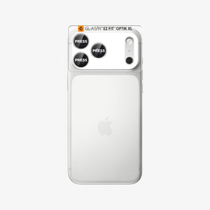 Spigen iPhone 17 Pro Lens Protector – GLAS.tR EZ Fit Optik Pro XL [1 Pack] - Silver - lens protector in front of the camera
