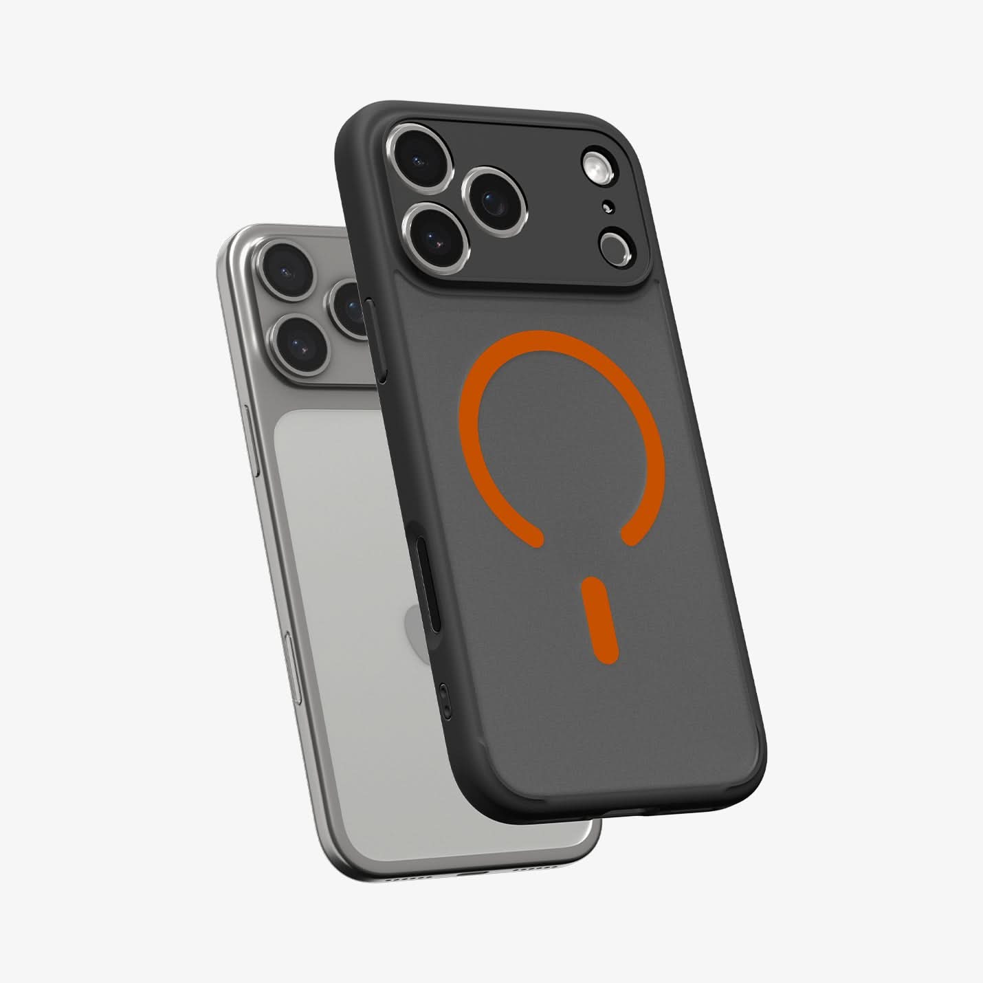 Spigen iPhone 18 Pro Ultra Hybrid Matte (Mag Fit) - Frost Black Orange - image 3