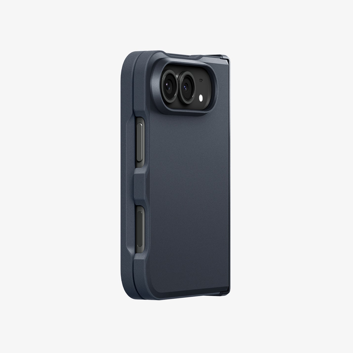 iPhone Duo Tough Armor Pro (Mag Fit) in Metal Slate showing the rear case design with raised camera protection and precise button cutouts