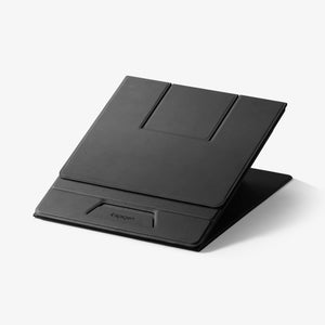 AMP11119 - Slim Fold Laptop Stand | LD201-S10 Black showing front with high angle