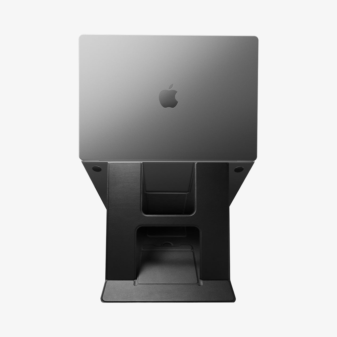 AMP11119 - Slim Fold Laptop Stand | LD201-S10 Black showing back with high angle