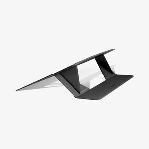 AMP11115 - Slim Fold Laptop Stand | Non-Adhesive LD201-S6 showing slim fold laptop stand from the side propped up at low angle