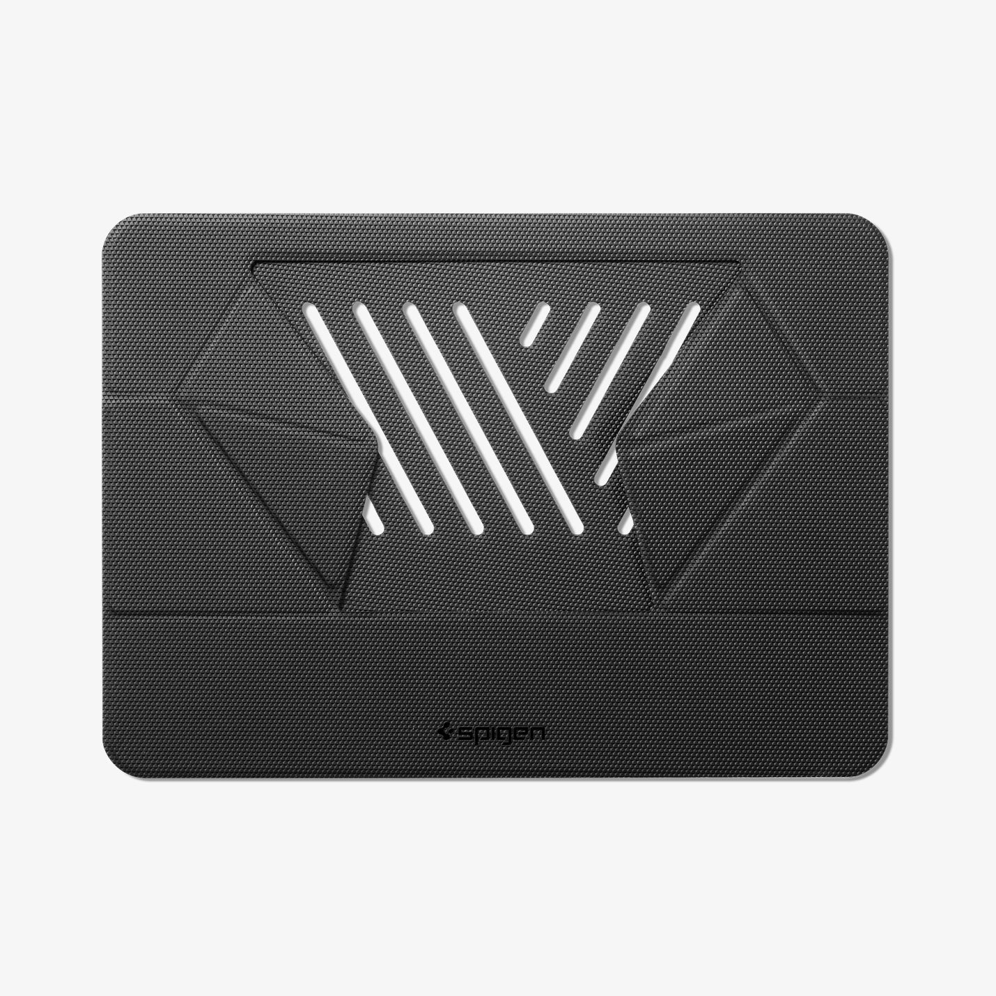 AMP11115 - Slim Fold Laptop Stand | Non-Adhesive LD201-S6 showing top view of the black slim fold laptop stand folded down