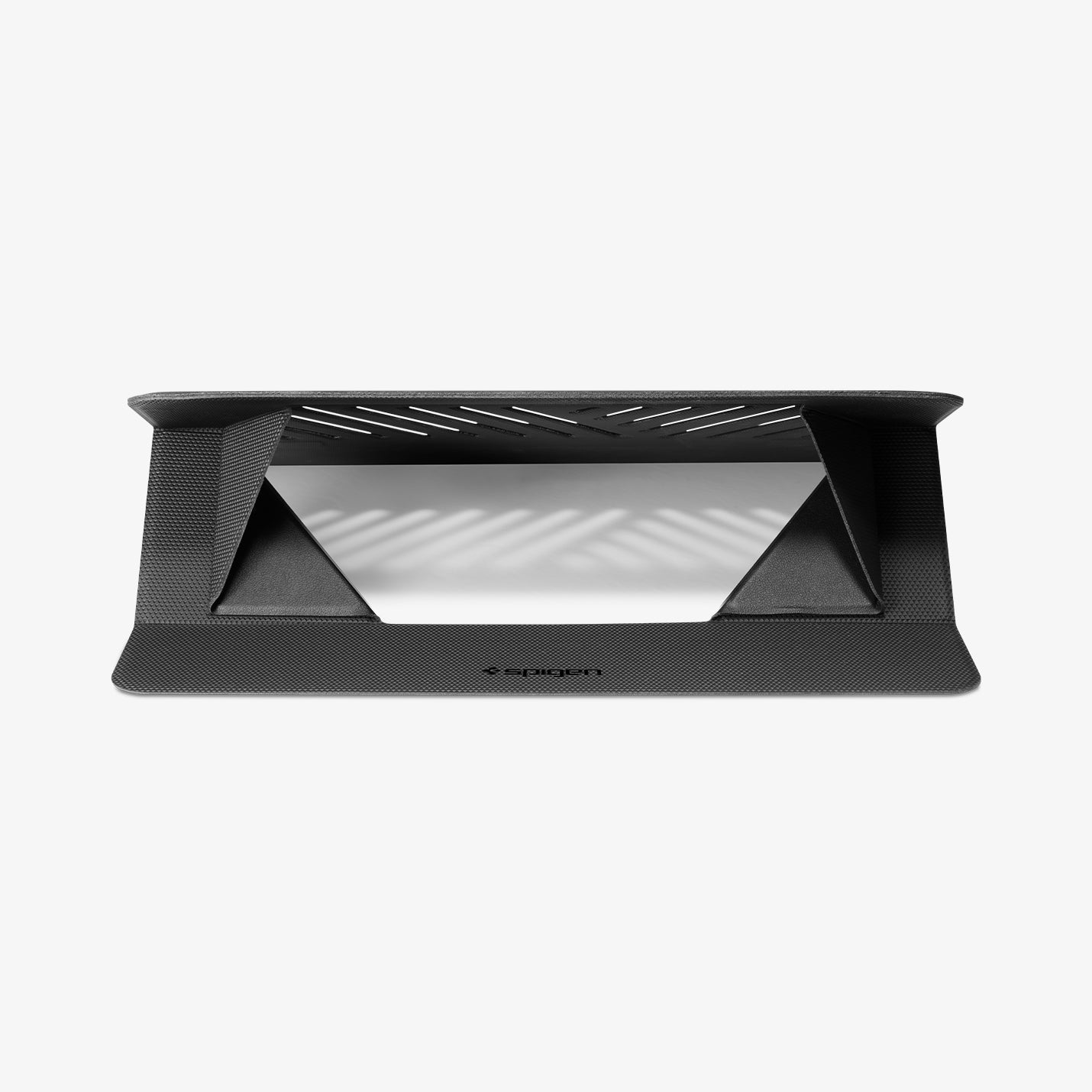 AMP11115 - Slim Fold Laptop Stand | Non-Adhesive LD201-S6 showing slim fold laptop stand propped up at high angle