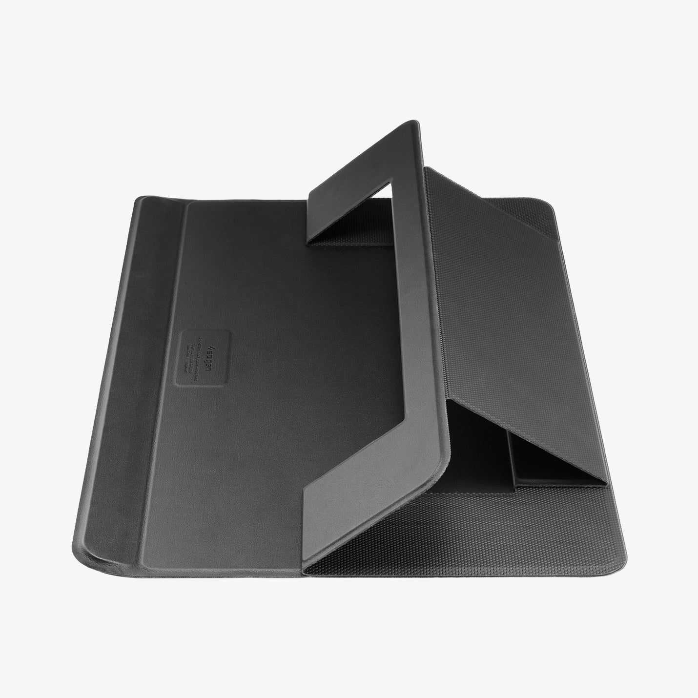 AMP11116 - Slim Fold Laptop Stand | LD201-S7 showing slim fold laptop stand propped up from the top view locked