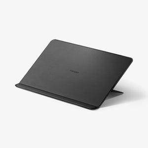 AMP11116 - Slim Fold Laptop Stand | LD201-S7 showing slim fold laptop stand propped up at high angle 