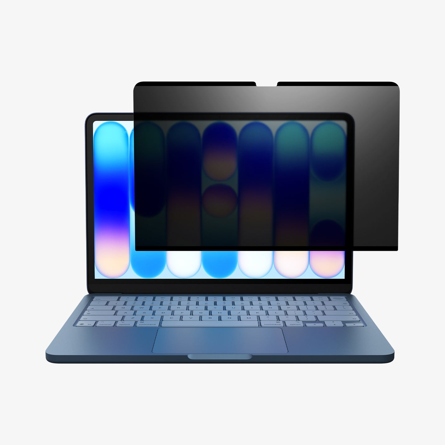 Front view of SafeView installed on MacBook Neo 13-inch
