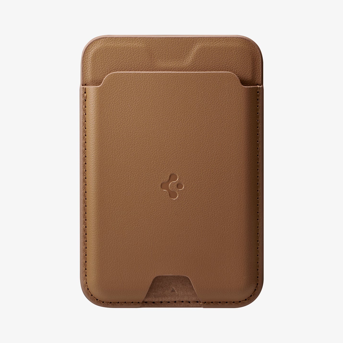 AMP02284 - MagSafe Card Holder Valentinus (MagFit) in black showing the card holder attached to back of device
