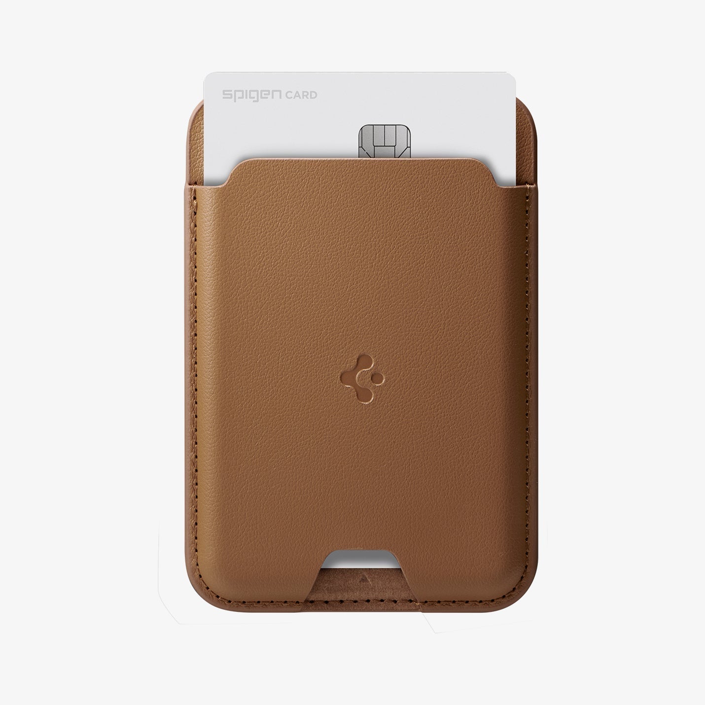 AMP02284 - MagSafe Card Holder Valentinus (MagFit) in black showing the card holder attached to back of device
