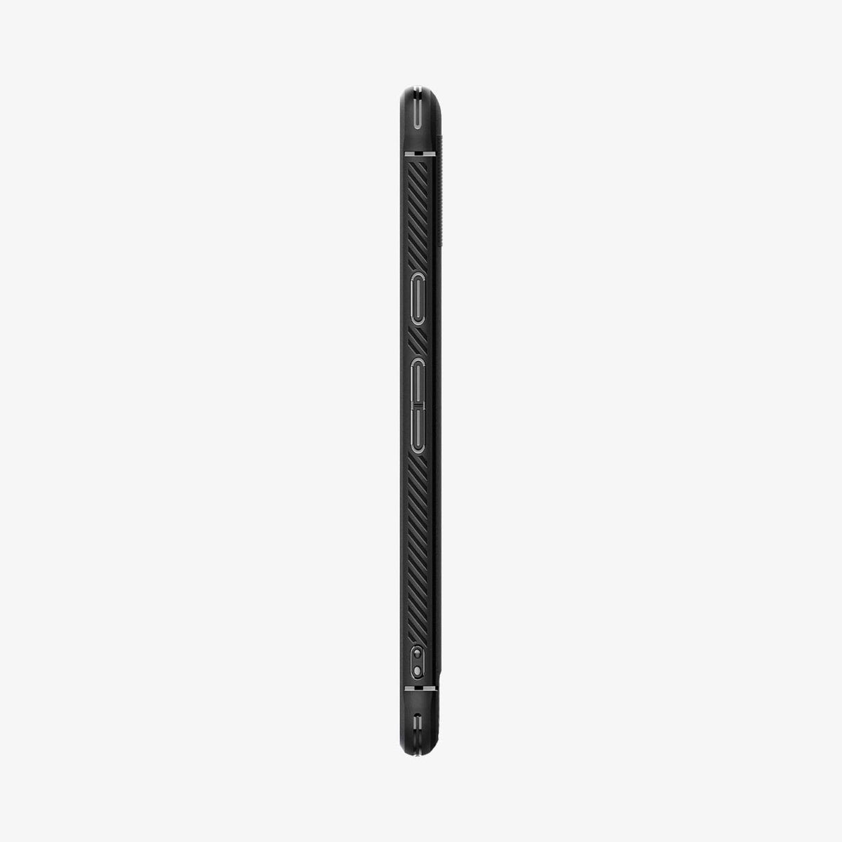 Spigen Google Pixel 7a Case – Rugged Armor — Matte Black button-side profile