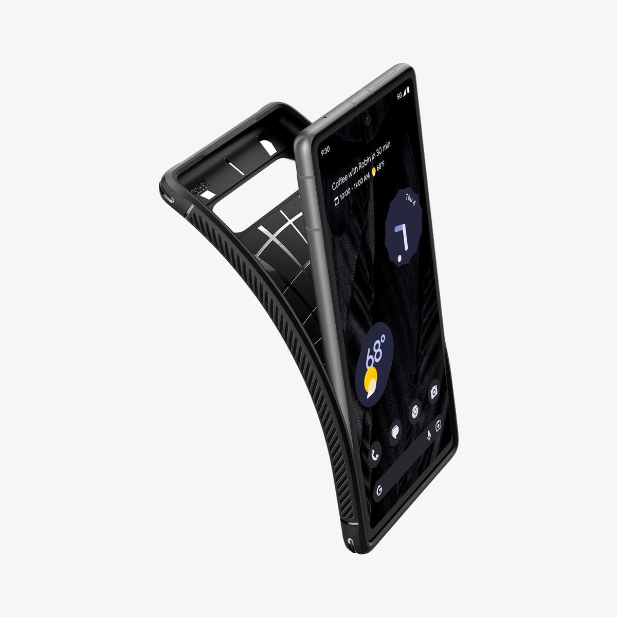 Spigen Google Pixel 7a Case – Rugged Armor — Matte Black case installation