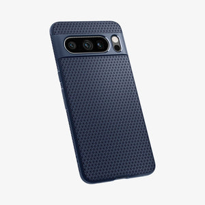 ACS06312 - Pixel 8 Pro Case Liquid Air in navy blue showing the back and partial bottom