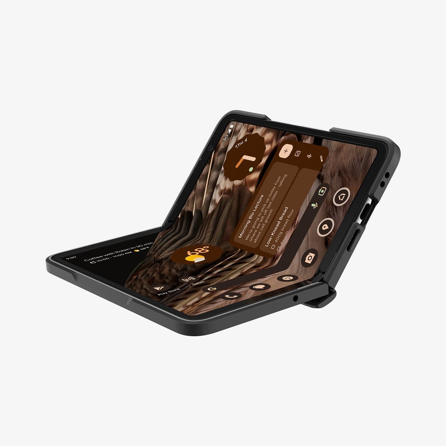 ACS05920 - Pixel Fold Series Case Slim Armor Pro in black showing the back