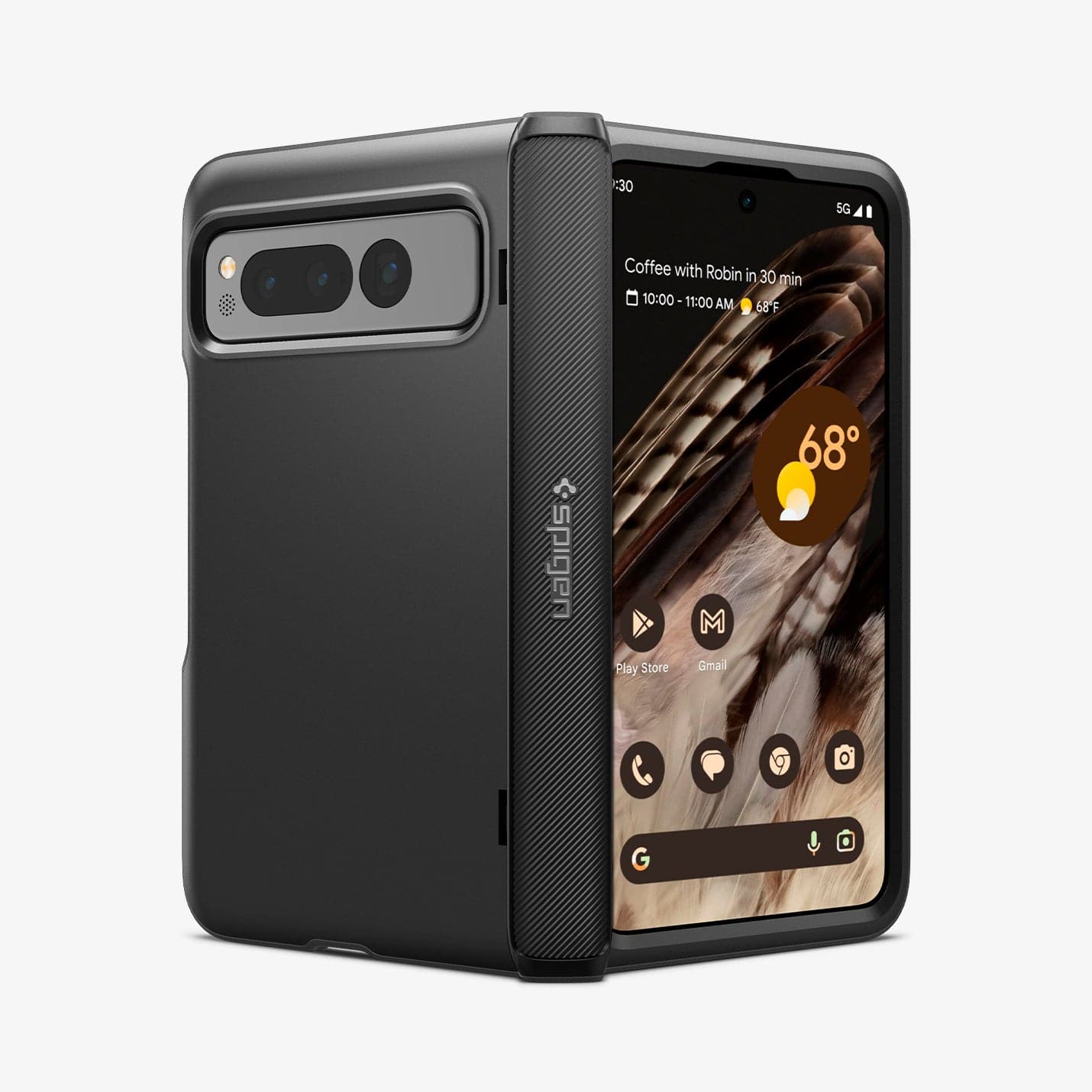 ACS05920 - Pixel Fold Series Case Slim Armor Pro in black showing the back