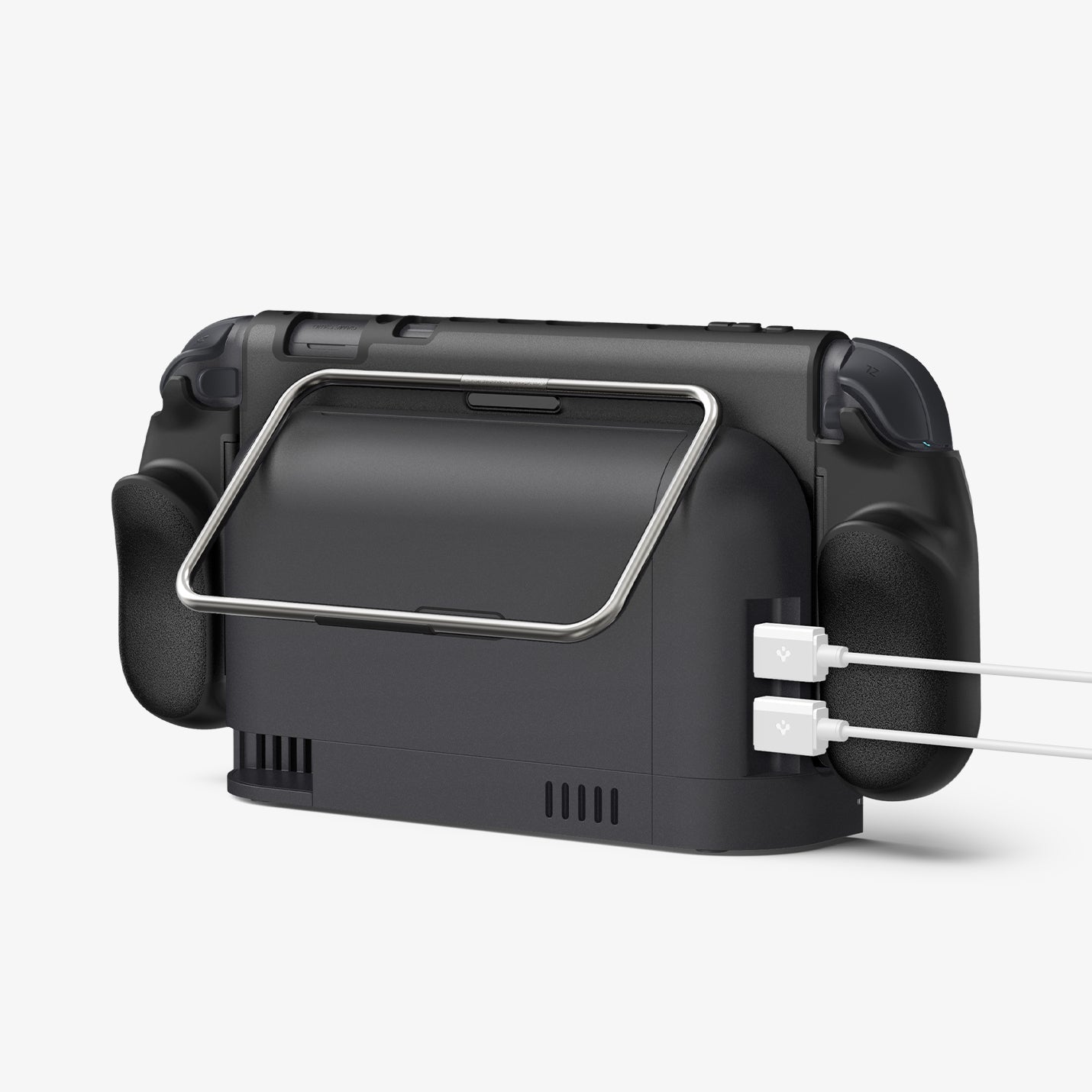 Spigen Dual Grip Pro Black case using Nintendo Switch 2 kickstand