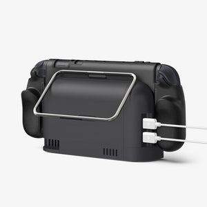 Spigen Dual Grip Pro Black case using Nintendo Switch 2 kickstand