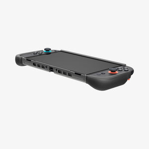 Low angle front view of Nintendo Switch 2 in Spigen Ultra Hybrid case