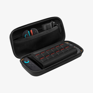 Open Spigen Rugged Armor Pro case with Nintendo Switch 2 and accessories