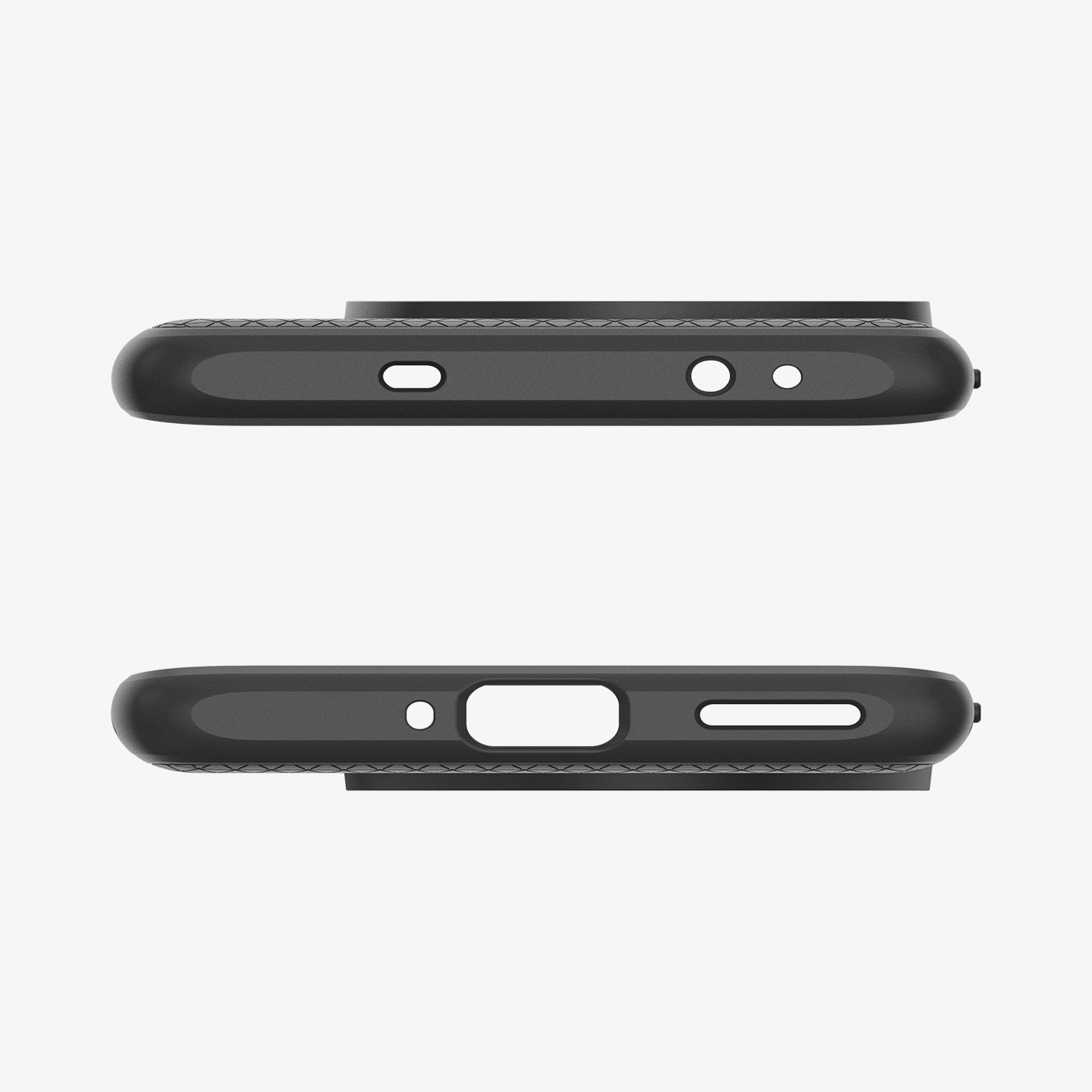 Top and bottom cutouts of Spigen Liquid Air case for OnePlus 12